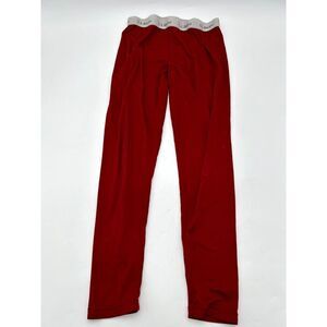 L.L. Bean Trouser Women Red Elastic Waist Straight Leg Stretched Pull On Outdoor